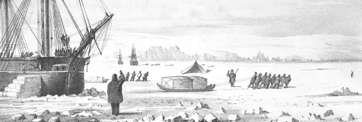 Departue of traveling parties in the arctic