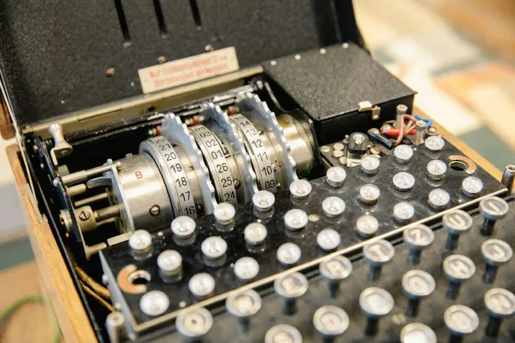 An Enigma machine, used for enciphering messages during World War II