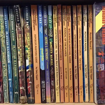 Several AD&D Books on a Shelf