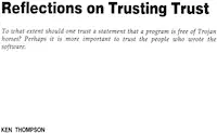 Reflections on Trusting Trust