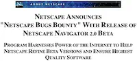 Netscape set a bounty on bugs in 1995